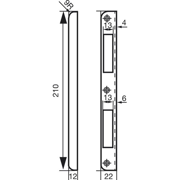 Sicherheitswinkelschließblech R9 rund Blindlappen 12mm, Stahl verz. silberfärbig