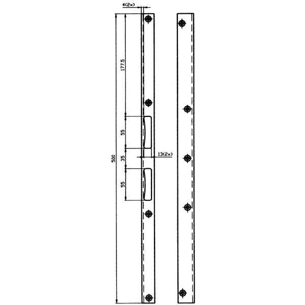 SH-Winkelschließblech eckig Blindlappen 28mm, Gr. 28x22x500x3 mm,verzinkt silber