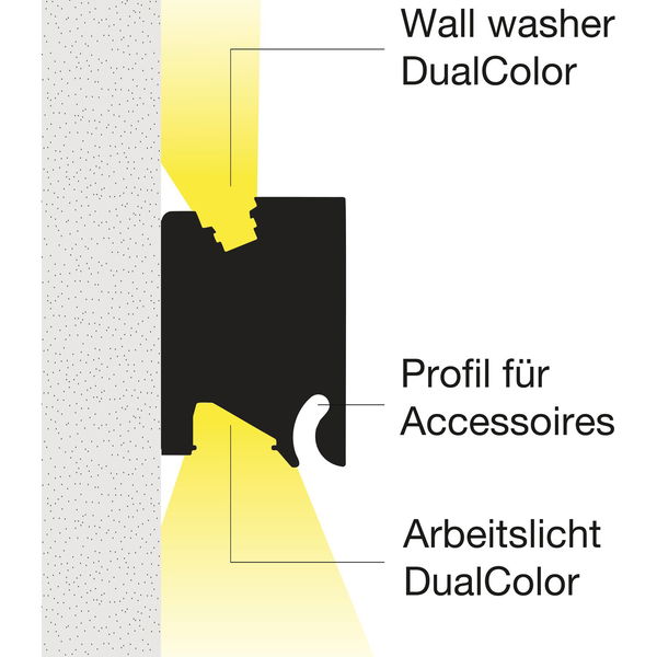L&S LED Lichtleiste Sign DualColor LED Wandleuchte indirekt 1200mm 24 V/DC Schwarz