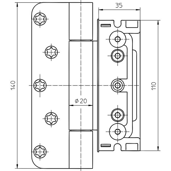 Haustürband-System BAKA Protect 4049 3D, 1 Satz= 3 Stk. Edelstahl