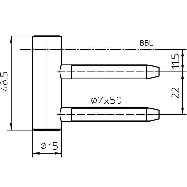 SIMONSWERK Türband-Rahmenteil V 4400 WF, Band ø 15 mm, Edelstahl