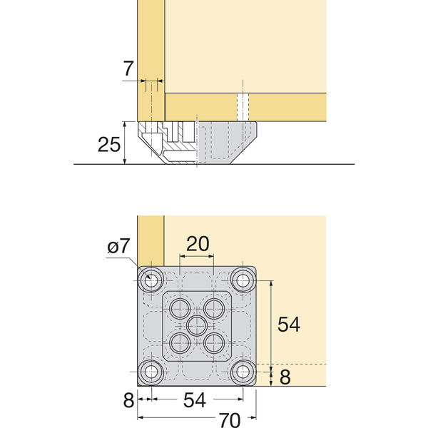 HETTICH Systema Top 2000 Sockelplatte mit Kantenschutz, schwarz