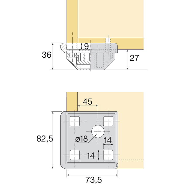 HETTICH Systema Top 2000 Sockelplatte mit Kantenschutz, schwarz