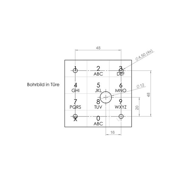 SOLO Elektronikschloss Set mit Tastatur für öffentlichen Bereich, Zinkdruckguss