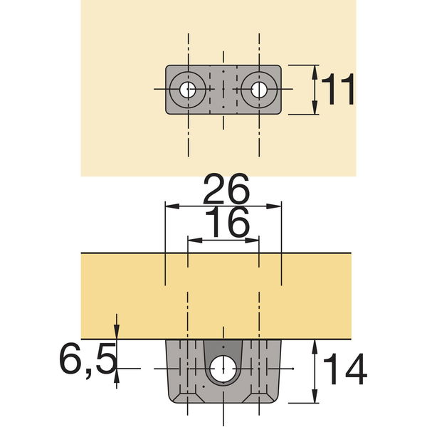 HETTICH Zylinder-Drehstangenschloss Set Z23, Prestige 2000