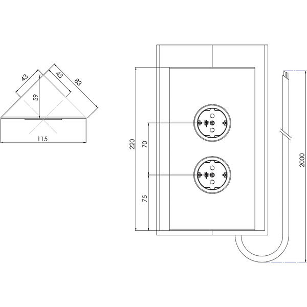 CARESSI Steckdosenelement 2ST22 230 V