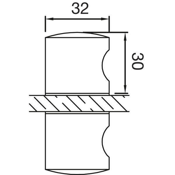 Duschtürknopf KN-K4AL, 32 x 30 mm, Aluminium verchromt poliert