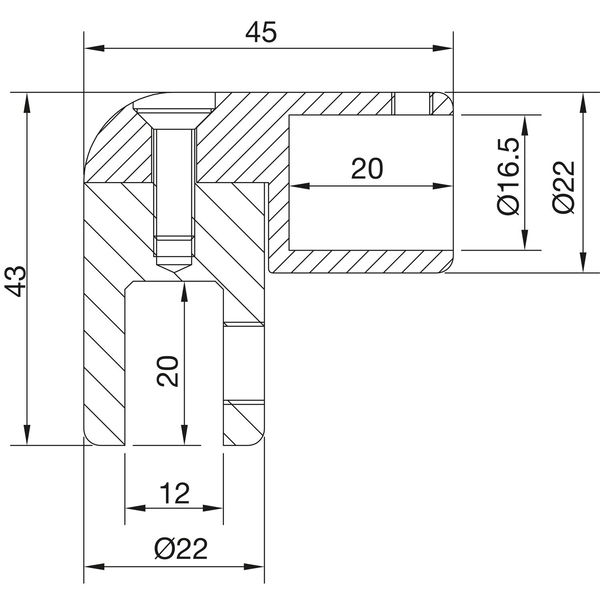 Glashalter für Stabilisationsstange SBA, 45 x 43 mm, Messing verchromt poliert