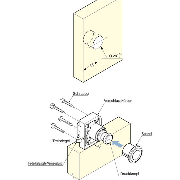 LAMP® Druckknopfverschlusskörper+Gegenstück TLP, weiß