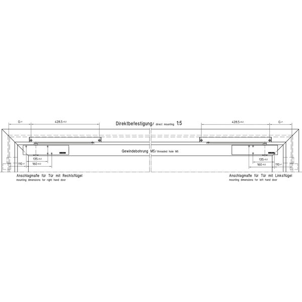 Geze Türschließer TS 5000 L BG ECline EN 3-5 mit Gleitschiene 1-flügelig, silber
