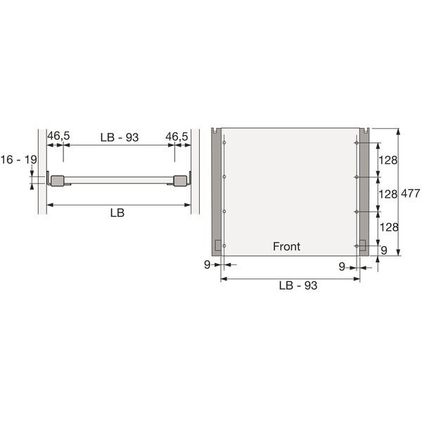 HETTICH Amari 200 Tablarauszug Stahl silber