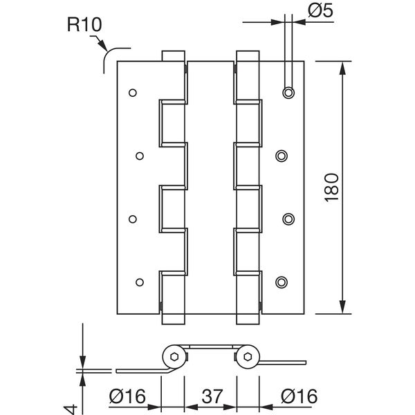 Pendeltürband doppelt wirkend DAW180, Rollen ø 16 mm,Höhe 180 mm,silber eloxiert