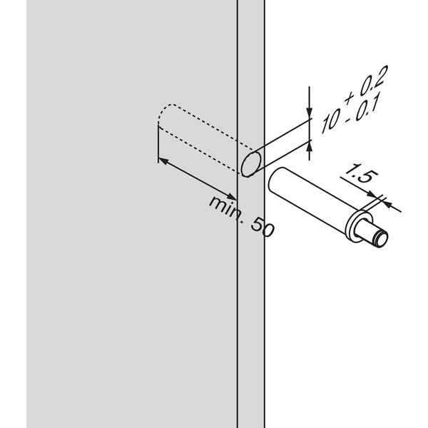 BLUM BLUMOTION 970-griffseitig einbohren, Bohr ø10, Kunststoff staubgrau