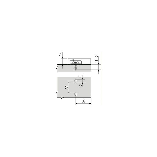 BLUM BLUMOTION Kreuzadapterplatte, EXPANDO, Kunststoff platingrau RAL 7036