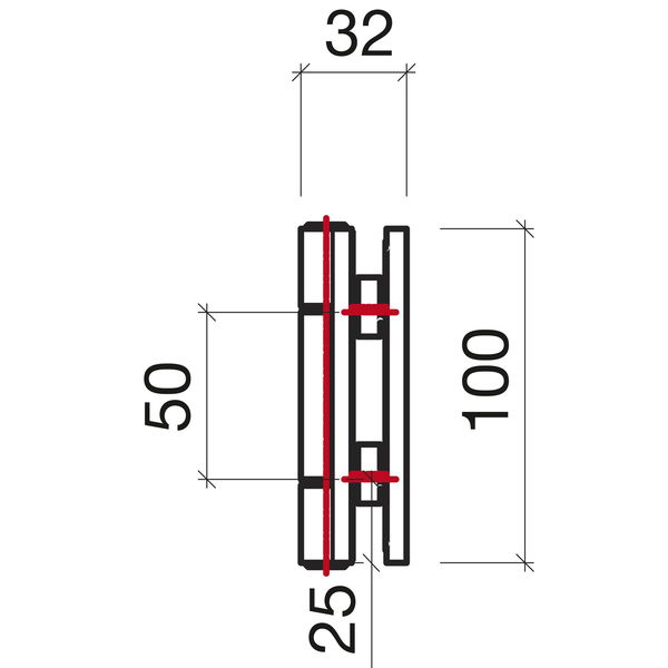 Saunaglastürband eckig, Glas – Glas