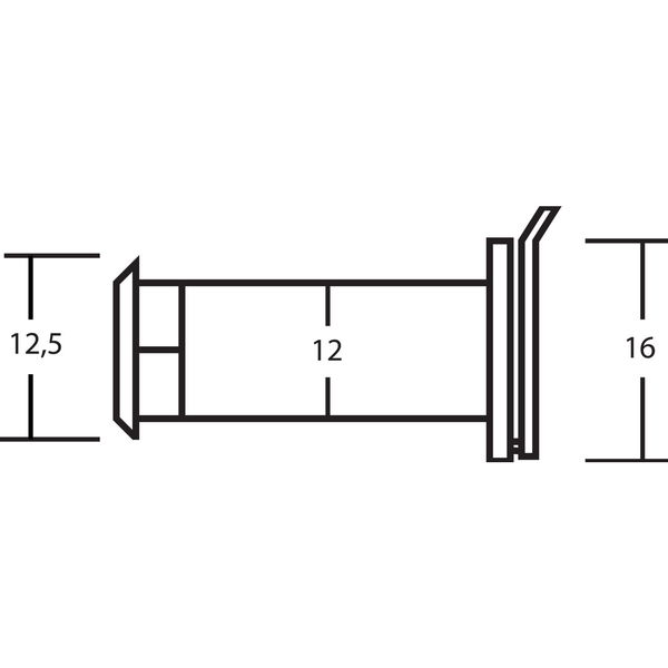 Türgucker ø 12 mm, Weitwinkel 170°, TS 35-85 mm