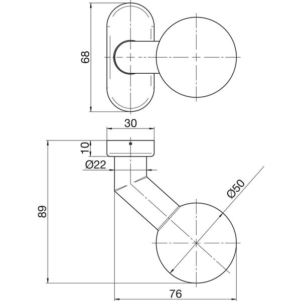 OGRO Türknopf PREMIUM RENOVI 3548 VO FS, gekröpfter Knopf
