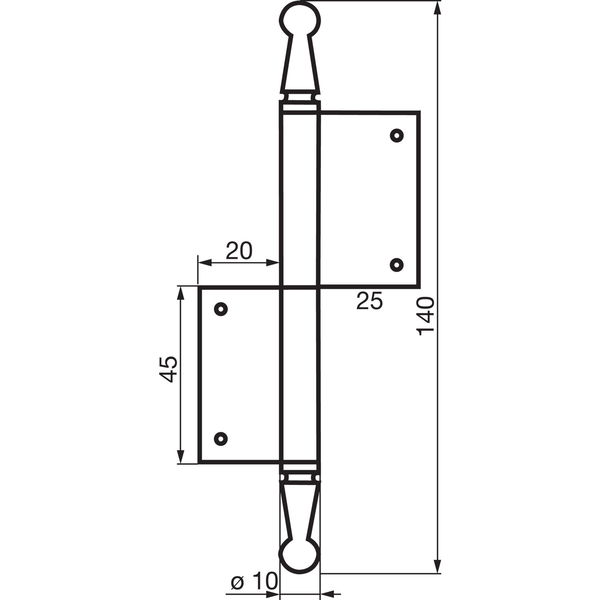 Türnussband mit Zierkopf, Stahl blank