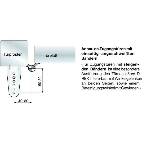 Türschließer Dictator Direkt II 150, Türbreite bis 1200 mm, Stahl verzinkt