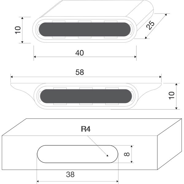 Siro Doppel Türsensor SL-NBS Door58 passend zu Led Netzgerät SL-NTS, schwarz