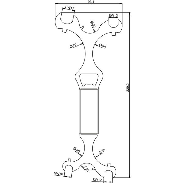 Montageschlüssel zu Glaspunkthalter, Edelstahl matt V2A