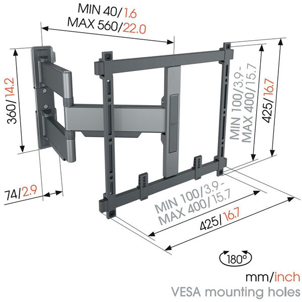 VOGEL’S TV-Wandhalterung Elite TVM 5445B schwarz