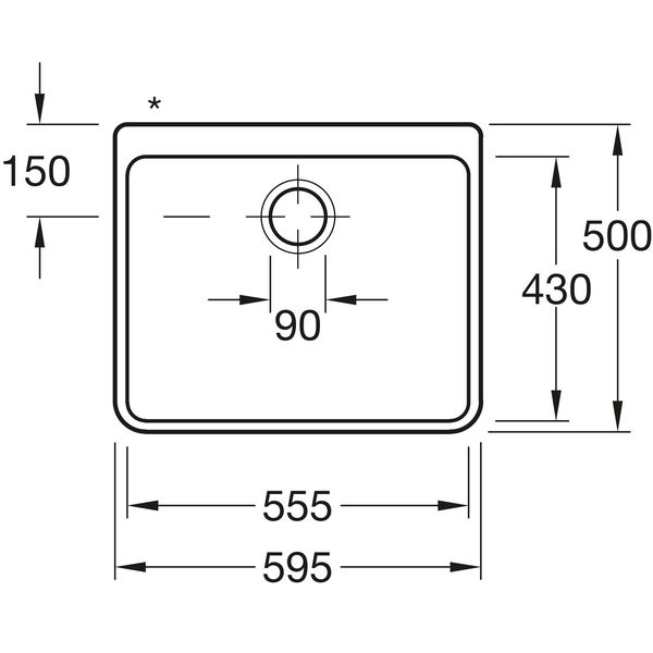 VILLEROY & BOCH Spülstein, 6360.01.R1, 595 x 500 x 200 mm, weiß alpin