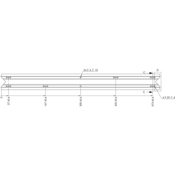 V-Leiste Breite 60mm Nuttiefe 16mm, Stahl verzinkt