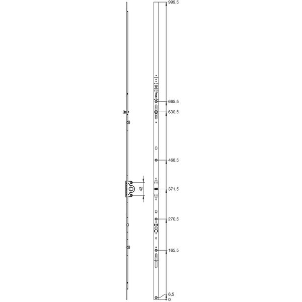 WINKHAUS Getriebe konstant GAK.1195-1, DM 15,5 mm, FFH 945-1195 mm, silber
