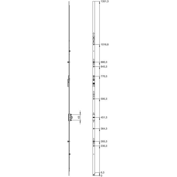 WINKHAUS Getriebe konstant GAK.1550-2.DFE, DM 15,5 mm, FFH 1300-1550 mm, silber