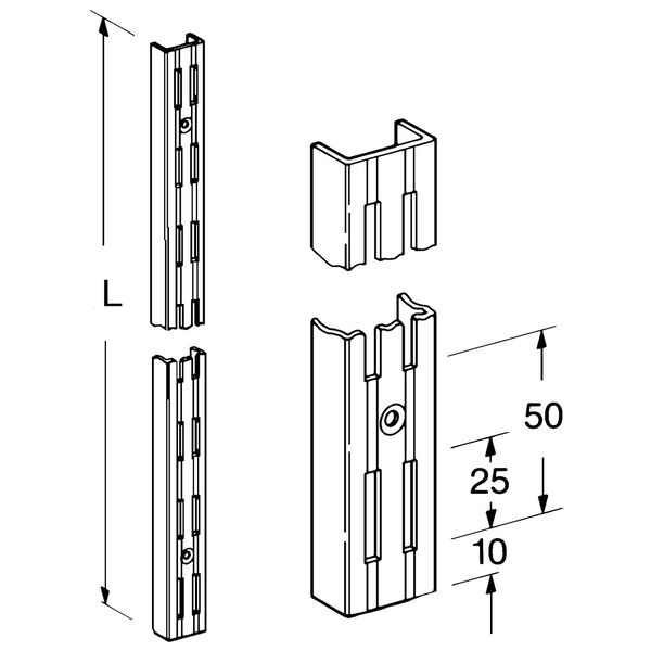 ELEMENT SYSTEM Classic Wandschiene zweireihig 10001