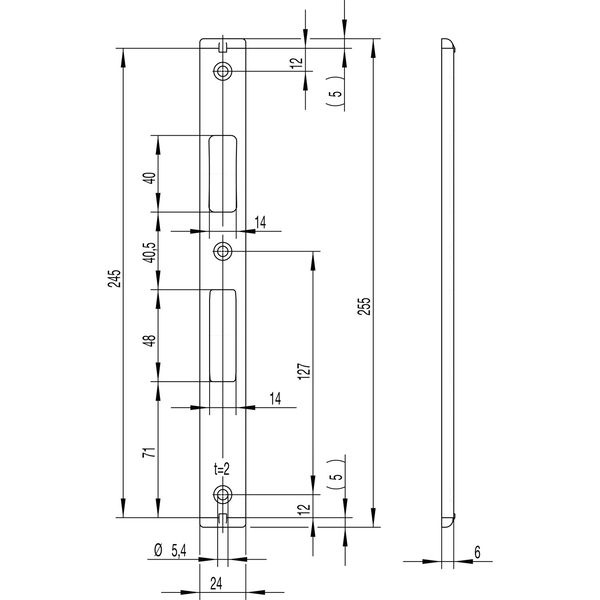 WILKA Schließblech U-förmig Falle und Riegel, 245 x 24 x 6 mm, Edelstahl