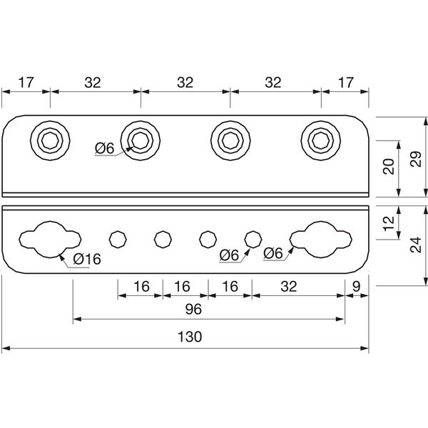 Winkel-Bettschiene SYSTEM 32, L 130, Stahl verzinkt