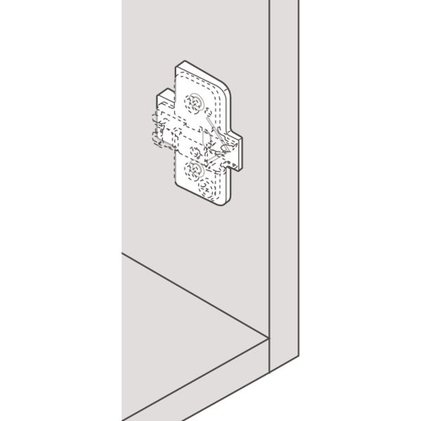 BLUM Winkelkeil, kreuzform, +5° Schraubversion