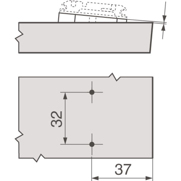 BLUM Winkelkeil, kreuzform, +5° Schraubversion