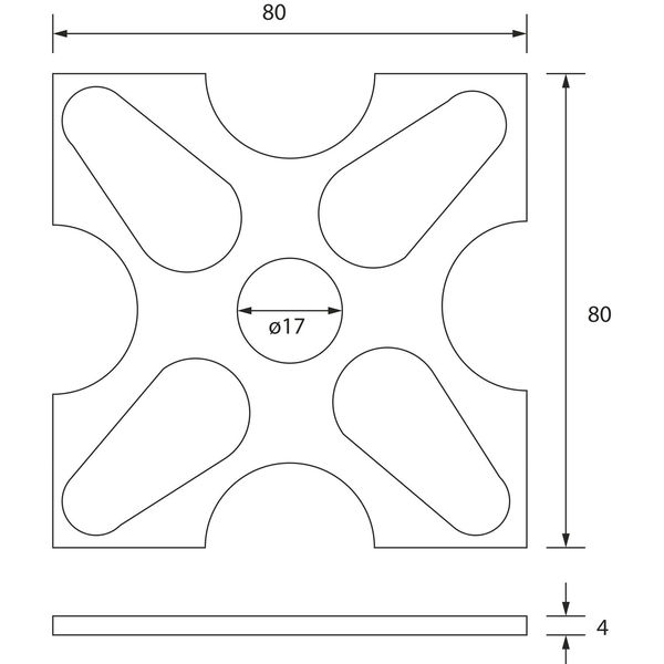 Zierrosette (Pfettenscheibe) eckig “B”