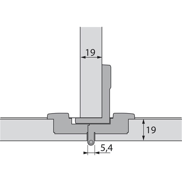 HETTICH Selekta Pro 2000 Seitenteil, Zwillingsanschl, TA 6,5mm, TS 19mm m.Zuhalt