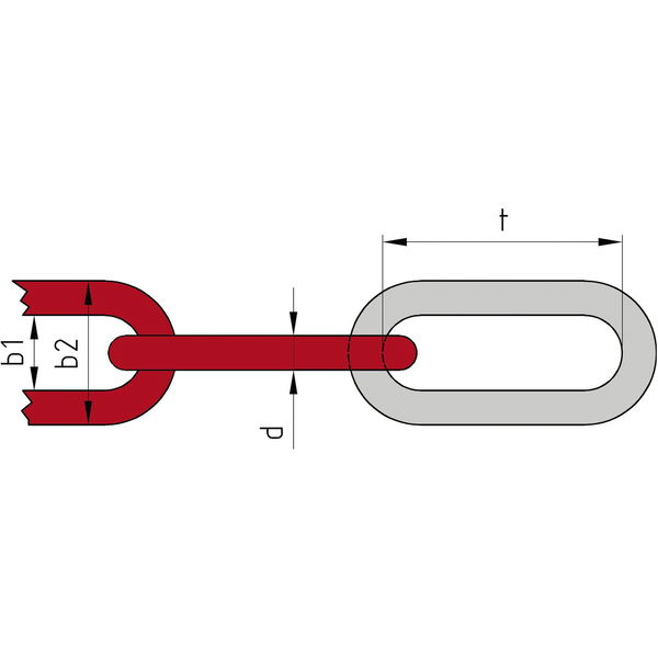 DÖRNER + HELMER DIN5685-1 Absperrkette rot-weiß verzinkt 6 mm 1 Bund=15 Meter