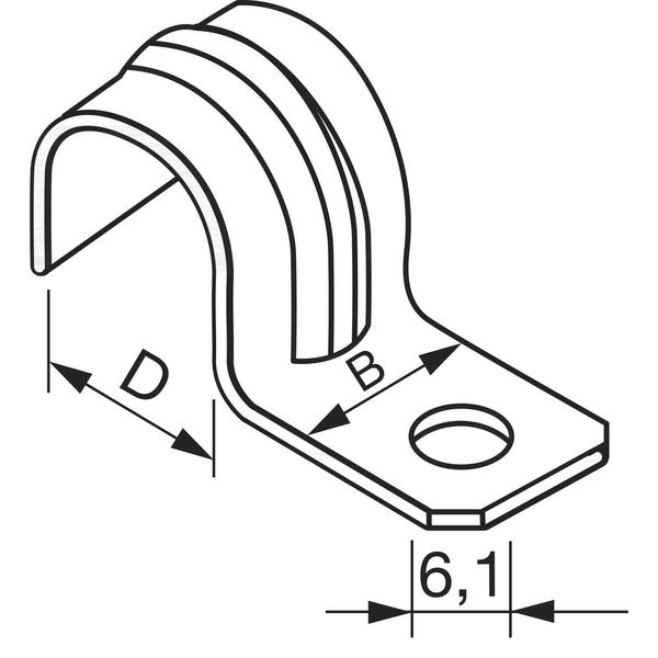 FISCHER Schelle halb 16 mm verzinkt mit einem Befestigungsloch