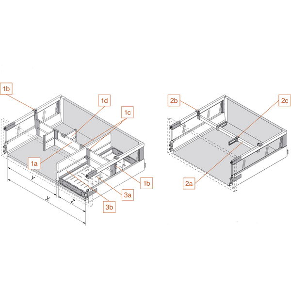 BLUM ORGA-LINE Längsteiler Querreling