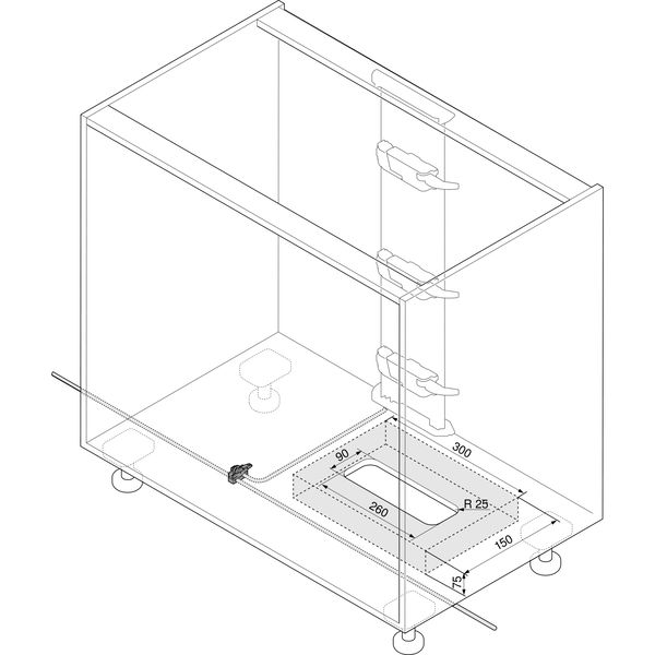 BLUM SERVO-DRIVE Netzgeräthalterung Bodenmontage,Länge 271,6,KS staubgrau