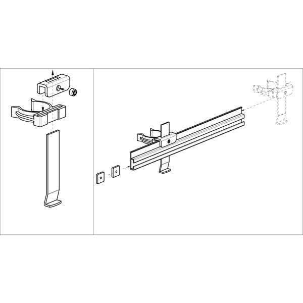 Camar Unico Führungsleisten Set für die Sockellade, Länge 470 mm, Aluminium