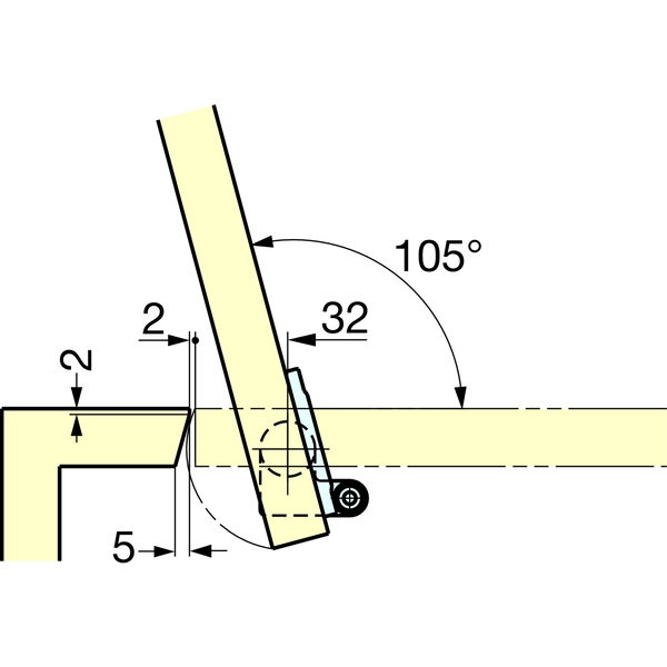 LAMP Deckelscharnier “klein” mit integrierter Dämpfung