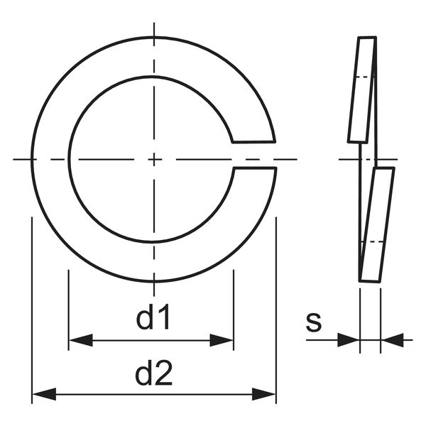 Federring mit glatten Enden DIN 127B – Edelstahl A1