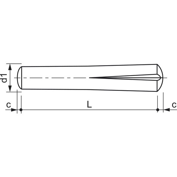 DIN1472  8X 40 blank Passkerbstift