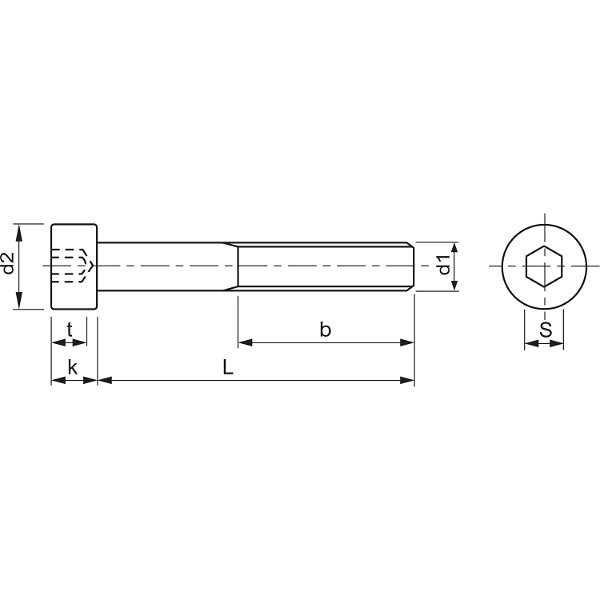 ISO12474 Zylinderschraube blank mit Feingewinde (DIN912)