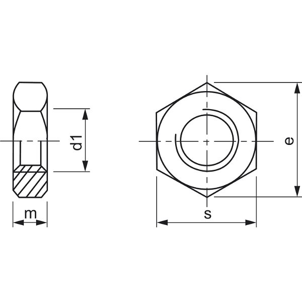 Sechskantmutter ISO 4032 – 8 Stahl blank