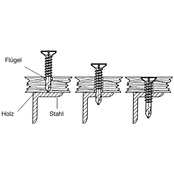 Flügelteks Bohrschraube Senkkopf Torx – Bi-Metall A2