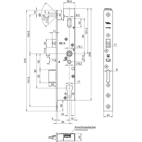 DORMAKABA Fluchttürschloss selbstverriegelnd für Rohrrahmentüren SVP 6710