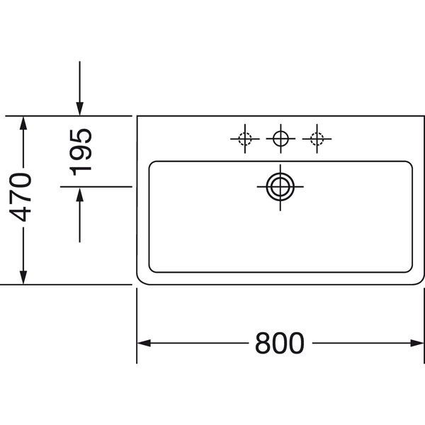 DURAVIT Aufsatz-Waschtisch Vero 80 Wandmontage, Weiß